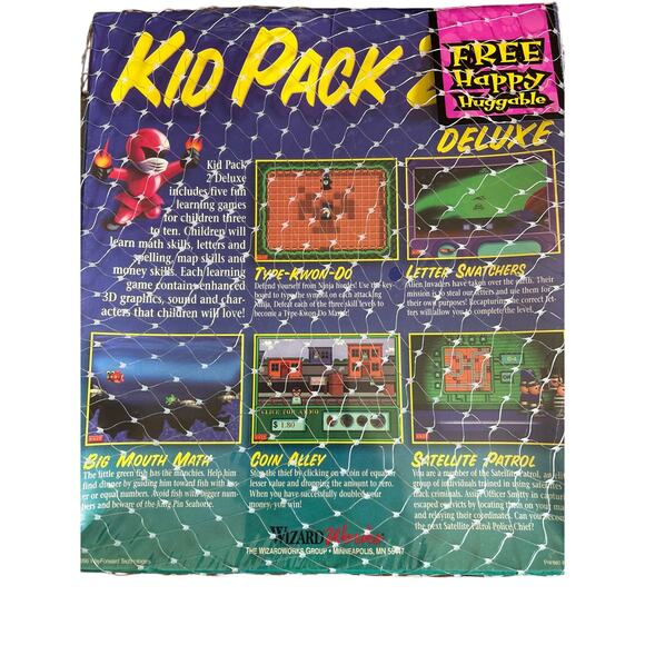 Kid Pack 2 Deluxe PC Cd Rom learning math spell money video map Game hippo plush - Picture 3 of 5